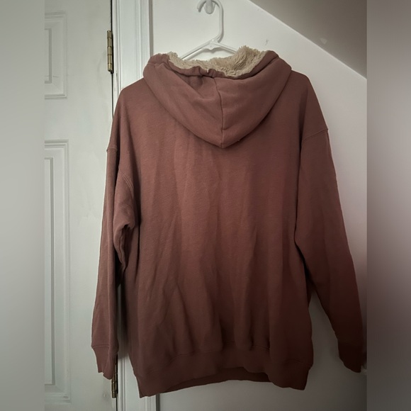Aerie Mauve Hoodie with Fur lined hood - Picture 5 of 7